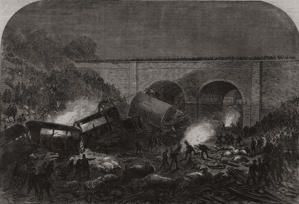 Accident at New Mills, Peak Forest Line of the Midland Railway. Derbyshire 1867